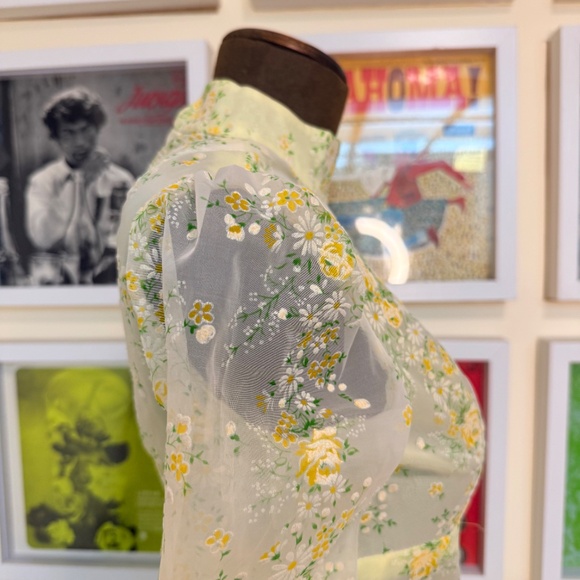 Vintage 60s Sheer Floral Maxi Dress 🌼: - Picture 6 of 10